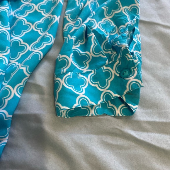 Susan Graver Multicolored Button Down Shirt with Tie Front - Picture 9 of 15